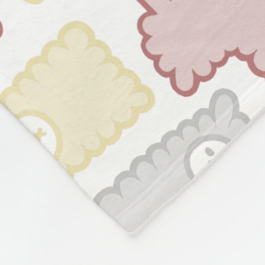 Cute Pastel Llama Puzzle Pattern Fleecedecke (Ecke)