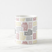 Cute Pastel Llama Puzzle Pattern Kaffeetasse (Mittel)