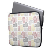 Cute Pastel Llama Puzzle Pattern Laptopschutzhülle (Vorderseite Links)