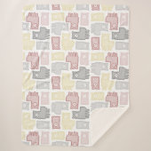 Cute Pastel Llama Puzzle Pattern Sherpadecke (Vorderseite)