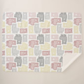 Cute Pastel Llama Puzzle Pattern Sherpadecke (Vorderseite (Horizontal))