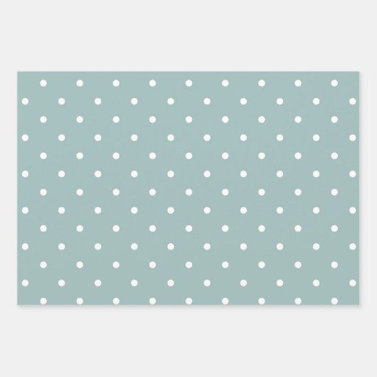 Cute Pastel Mint Green With White Polka Dot Spots  Geschenkpapier Set (Vorderseite 3)