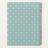 Cute Pastel Mint Green With White Polka Dot Spots Planer (Rückseite)