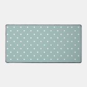 Cute Pastel Mint Green With White Polka Dot Spots Schreibtischunterlage (Vorderseite)