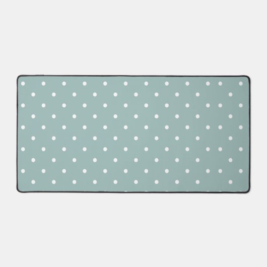 Cute Pastel Mint Green With White Polka Dot Spots Schreibtischunterlage (Vorderseite)