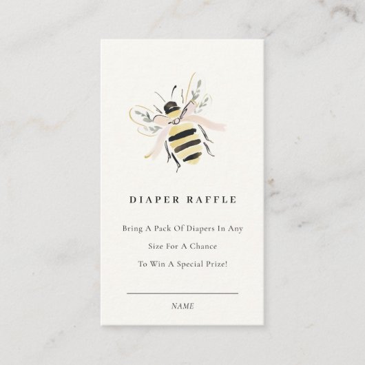 Cute Pastel Mum To Bee Diaper Raffle Baby Shower Begleitkarte (Vorderseite)
