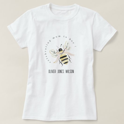 Cute Pastel Mum To Bee Neutral Baby Shower T-Shirt (Design vorne)