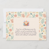 Cute Pastel Ocean Starfish Custom Baby Shower Dankeskarte (Rückseite)