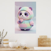 Cute Pastel Panda Hoodie | Kawaii Panda Art Poster (Küche)