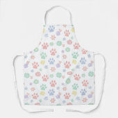 Cute Pastel Paw Prints and Flowers Pattern Schürze (Vorderseite)