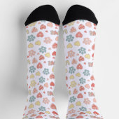 Cute Pastel Paw Prints and Hearts Pattern "LOVE" Socken (Oben)
