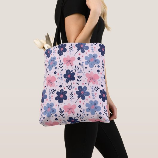 Cute Pastel Pink And Blue Floral Spring Garden Tasche (Von Nahem)