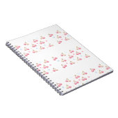Cute Pastel Pink Cherry Pattern Notebook Notizblock (Rechte Seite)