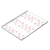 Cute Pastel Pink Cherry Pattern Notebook Notizblock (Linke Seite)