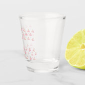 Cute Pastel Pink Cherry Pattern Shot Glass Schnapsglas (Rechts)