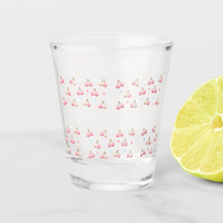 Cute Pastel Pink Cherry Pattern Shot Glass Schnapsglas