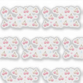 Cute Pastel Pink Cherry Pattern Sticker (Vorderseite)