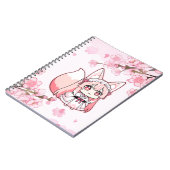 Cute Pastel Pink Chibi FoxGirl  Notizblock (Linke Seite)