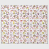 Cute Pastel Pink Christmas Ornaments Pattern Geschenkpapier (Flach)