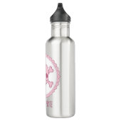 Cute Pastel Pink Skull with Bow and Crossbones Des Edelstahlflasche (Rechts)