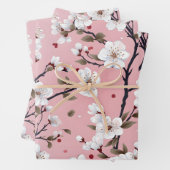 Cute Pastel Pink White Sakura Tree Branch Asian Geschenkpapier Set (Beispiel)