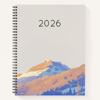 Cute Pastel Purple Minimalist Mountain Notizblock