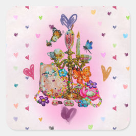 Cute Pastel Quadratischer Aufkleber