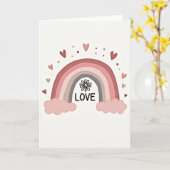 Cute Pastel Rainbow Love Card Karte (Gelbe Blume)