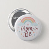 Cute Pastel Rainbow Mom to Be  Button (Vorne & Hinten)