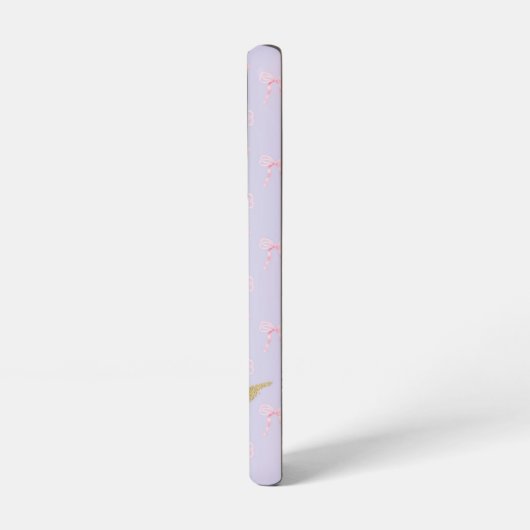 Cute Pastel Rainbow Pink Bow Grid Faith Mauve Bee Samsung Galaxy Hülle (Linke Seite)