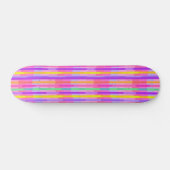 Cute Pastel Rainbow Stripes Skateboard (Horizontal)
