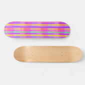 Cute Pastel Rainbow Stripes Skateboard (Horizontal)