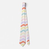 Cute Pastel Rainbow Wavy Lines Colorful Geometric Krawatte (Vorderseite)