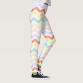 Cute Pastel Rainbow Wavy Lines Colorful Geometric Leggings (Rechts)