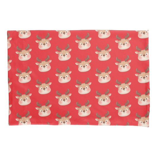 Cute Pastel Reindeer Head Kissenbezug (Vorderseite)