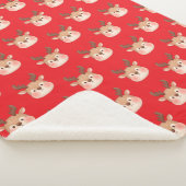 Cute Pastel Reindeer Head Sherpadecke (3/4)