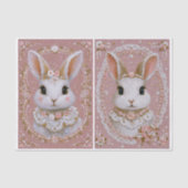 Cute Pastel Shabby Chic Bunny Pair EW8 Decoupage Seidenpapier (Vorderseite)