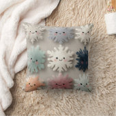 Cute Pastel Smiling Snowflake Throw Pillow Kissen (Decke)