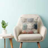 Cute Pastel Smiling Snowflake Throw Pillow Kissen (Stuhl )