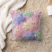 Cute Pastel Snowflake Smiles Throw Pillow Kissen (Decke)