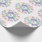 Cute Pastel Snowman Heads Seamless Geschenkpapier (Ecke)