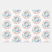 Cute Pastel Snowman Heads Seamless Geschenkpapier Set (Vorderseite 3)