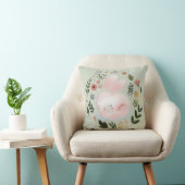 Cute Pastel Spring Bunny Floral Wreath Nursery Art Kissen (Stuhl )