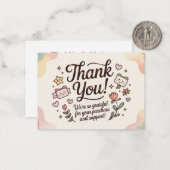 Cute Pastel Thank You Card  Mitteilungskarte (Vorderseite/Rückseite Beispiel)