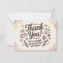 Cute Pastel Thank You Card  Mitteilungskarte