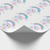 Cute pastel unicorn and rainbow design wrapping pa geschenkpapier (Ecke)