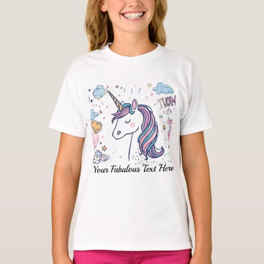 Cute Pastel Unicorn  Magical Animal Tee for kids (Vorderseite)
