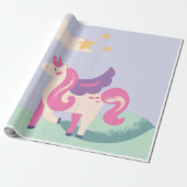 Cute Pastel Unicorn Wrapping Paper – Kids Birthday Geschenkpapier (Ungerollt)