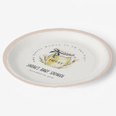 Cute Pastel Watercolor Honey Jar Baby Shower Pappteller (Schrägansicht)