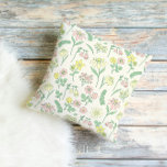 Cute Pastel Wildflower Pattern  Kissen<br><div class="desc">Soft decorative pillow featuring a charming pastel wildflower pattern with delicate botanical illustrations in soft pink, yellow, and green tones. This cute floral design brings a fresh spring garden vibe to your home decor, perfect for sofas, beds, and cozy reading corners. A lovely accent pillow for nature lovers, cottagecore decor,...</div>